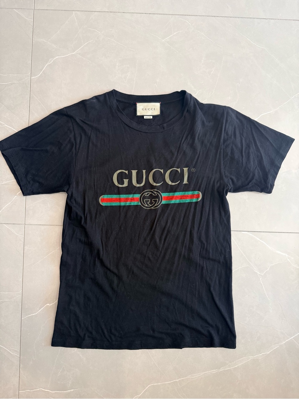 Gucci Black Tee with Red Accent